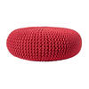 STRICK-POUF rot, Bodenkissen rund 70/70/23 cm - Rot, Textil (70/23/70cm) - Homescapes