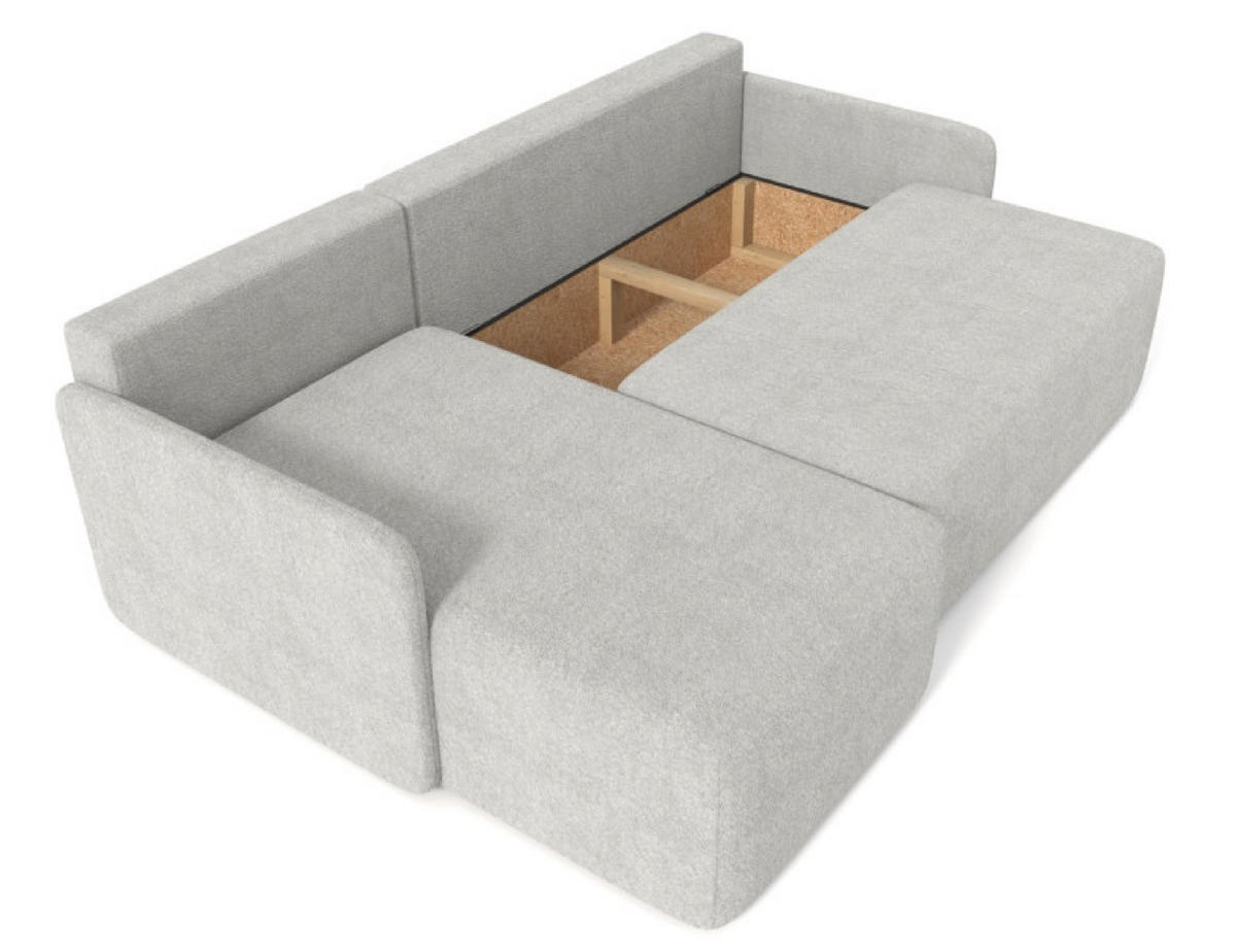 ECKSOFA Grau BLUMEN Boucle Universal - Grau, Textil (212/142cm) - Sepro Meble