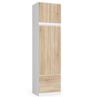 KLEIDERSCHRANK Weiß, Sonoma Eiche 60x51x234 cm - Weiß/Sonoma Eiche, Holzwerkstoff (60/234/51cm) - Akord