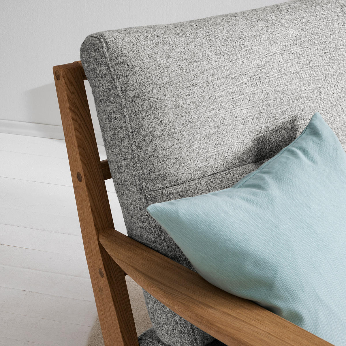 SESSEL - Hellgrau/Braun, Eichenholz/Holz (83/80/75cm) - home24