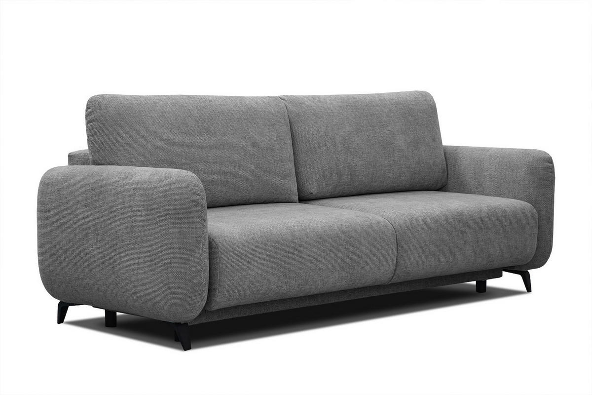 SOFA DRAKE 3-Sitzer mit Schlaffunktion, grau - Braun/Grau, Holz/Textil (232/90/107cm) - Courtois Laville