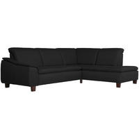 ECKSOFA mit Ottomane rechts Kaylil Flachgewebe schwarz - Schwarz, Kunststoff (187/247cm) - 58aufmkessel