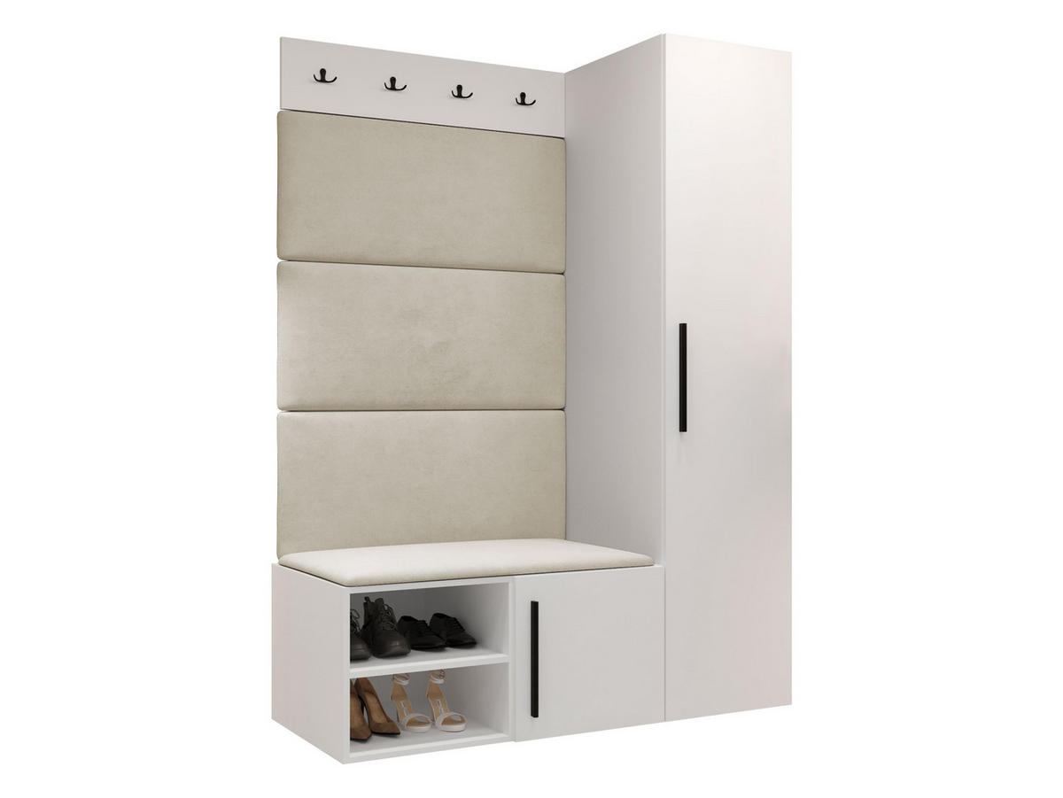 GARDEROBEN-SET Medi II - Beige/Schwarz, Holzwerkstoff/Kunststoff (40/191/50cm) - MIRJAN24