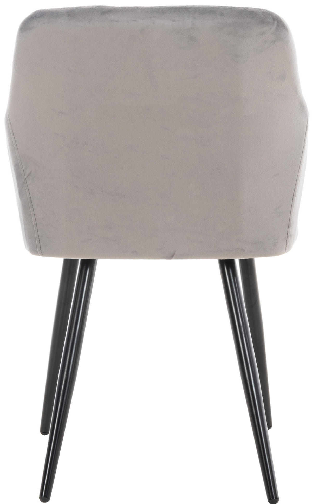 ESSZIMMERSTUHL Shyva Samt, Gestell Metall matt Schwarz Grau - Schwarz/Grau, Textil/Metall (47/84/44cm) - TPFLiving