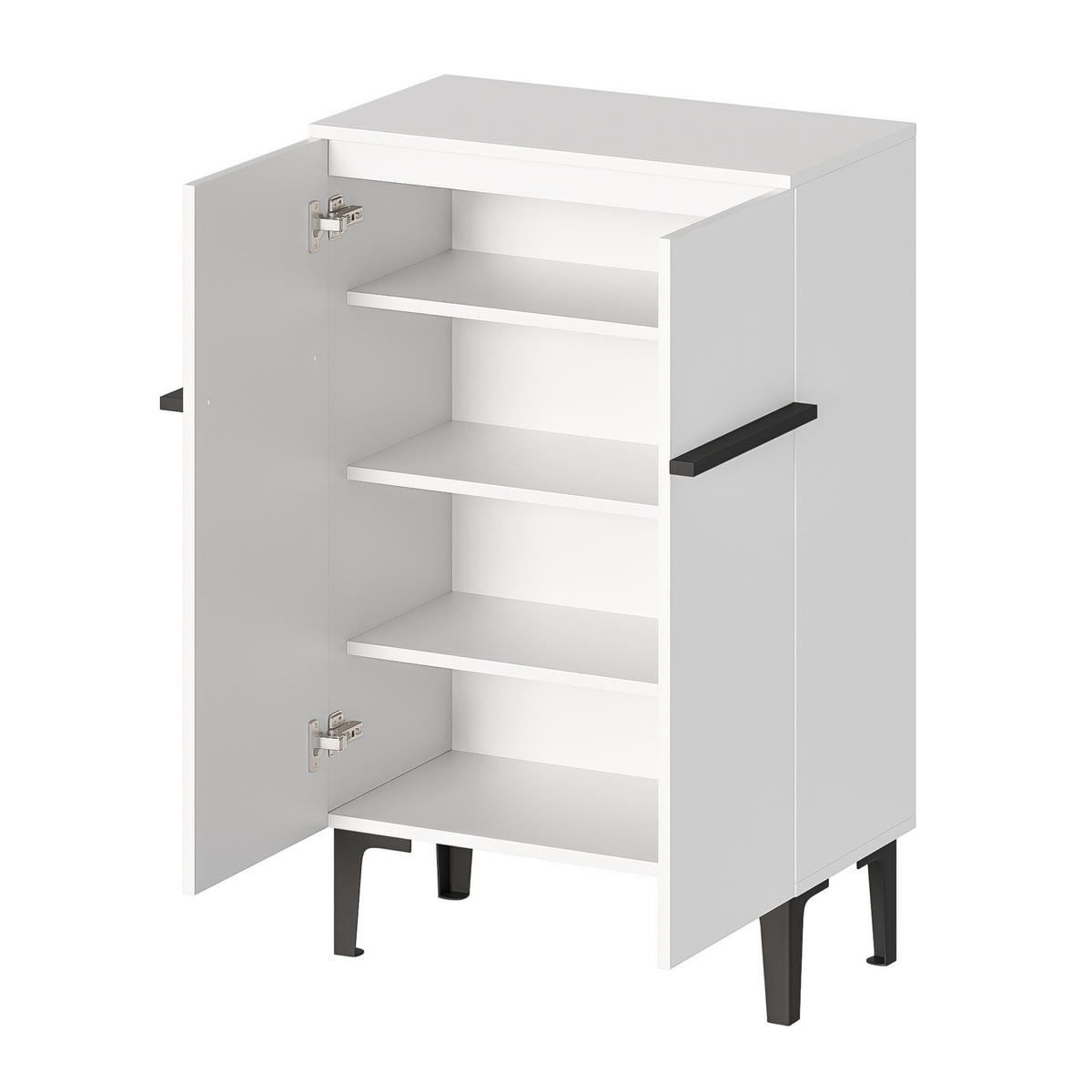 SCHUHSCHRANK 60/34.5/90cm,Aufbewahrungsschrank mit verstellbaren Einlegeböden,Weiß - Weiß, Holz (60/95/34.5cm) - LVHOM