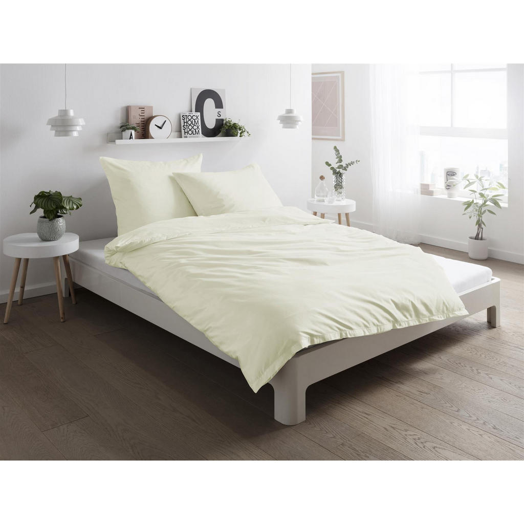 Thumbnail - Carpe Sonno Mako-Satin-Bettwäsche, Creme, Textil, Uni, Füllung: Baumwollfüllung, Rechteckig, 135x200 cm, Oeko-Tex® Stand...