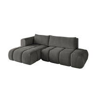 ECKSOFA Ottomane Links CLOUD-L 289x180x40 Dunkelgrau Velours - Dunkelgrau, Holzwerkstoff/Kunststoff (180/289cm) - ALTDECOR