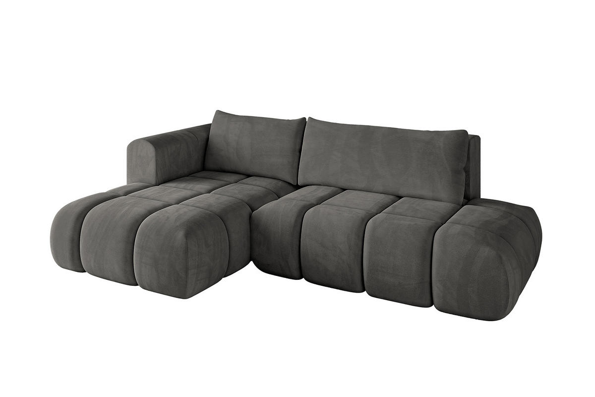 ECKSOFA Ottomane Links CLOUD-L 289x180x40 Dunkelgrau Velours - Dunkelgrau, Holzwerkstoff/Kunststoff (180/289cm) - ALTDECOR