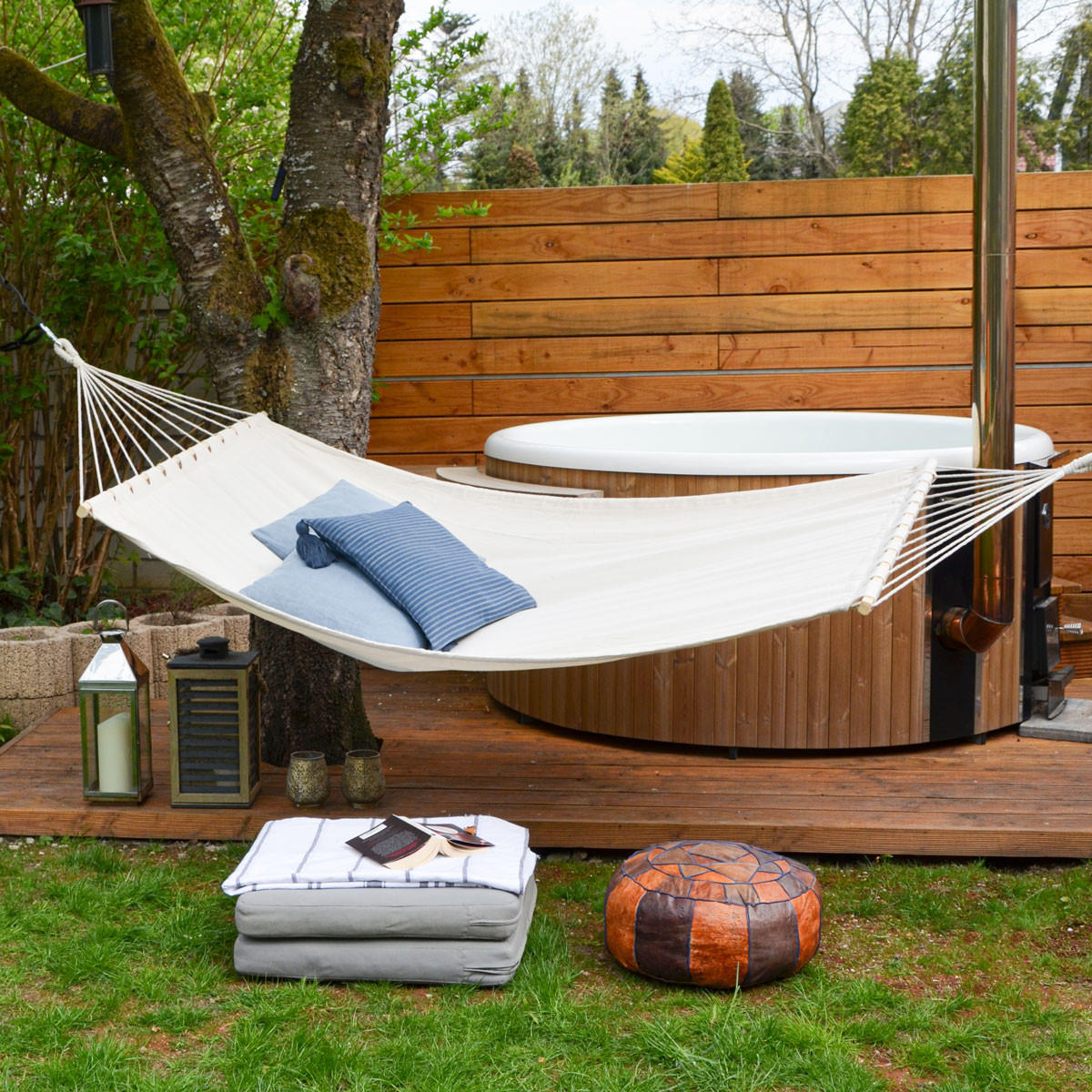 XXL-HÄNGEMATTE für 2 Personen, 285/120 cm, beige - Beige, Textil (120/2.5/185cm) - Amanka