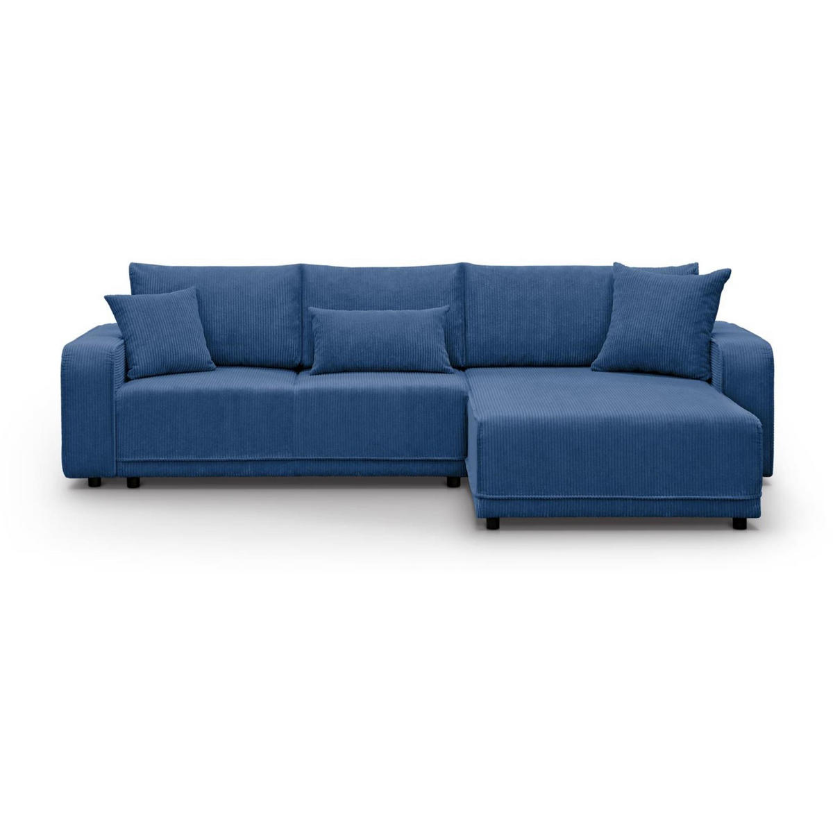 ECKSCHLAFSOFA Primo L dunkelblau - Schwarz/Dunkelblau, Textil (290/185cm) - Beautysofa