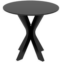 ESSTISCH, Runder Küchentisch, Moderner Esszimmertisch mit Spider-Stahlgestell - Schwarz, Kunststoff (78/78/75cm) - HOMCOM