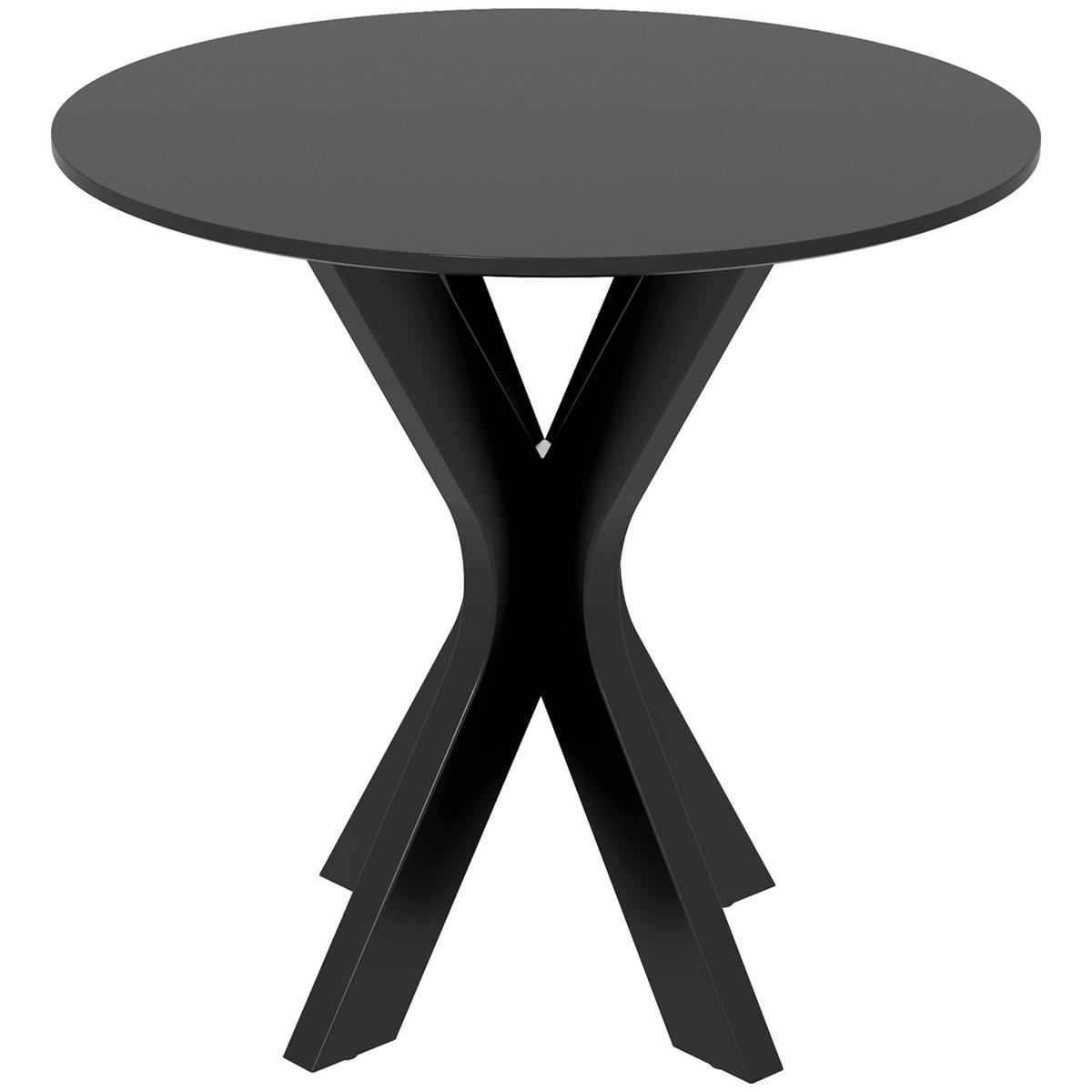 ESSTISCH, Runder Küchentisch, Moderner Esszimmertisch mit Spider-Stahlgestell - Schwarz, Kunststoff (78/78/75cm) - HOMCOM