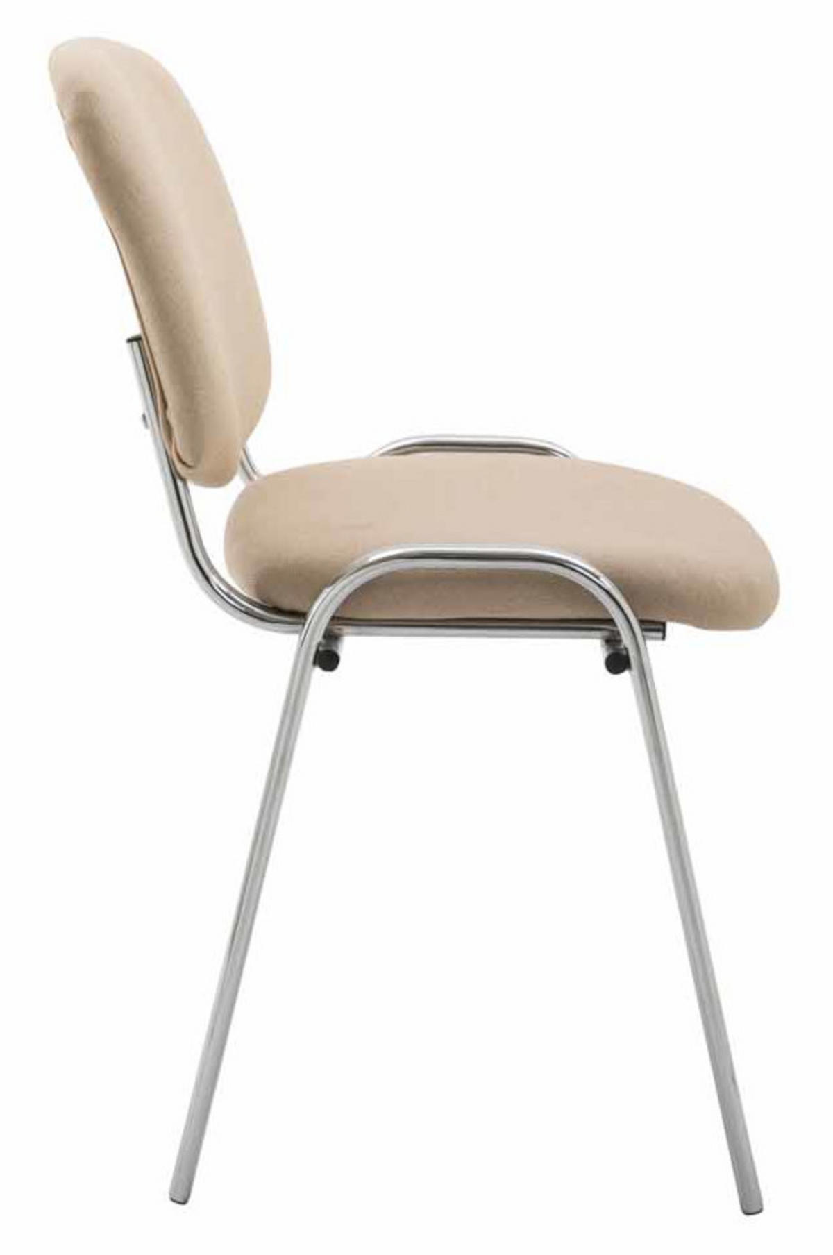 BESUCHERSTUHL 4er Set Stoff creme - Creme, Textil/Metall (54/79/64cm) - CLP