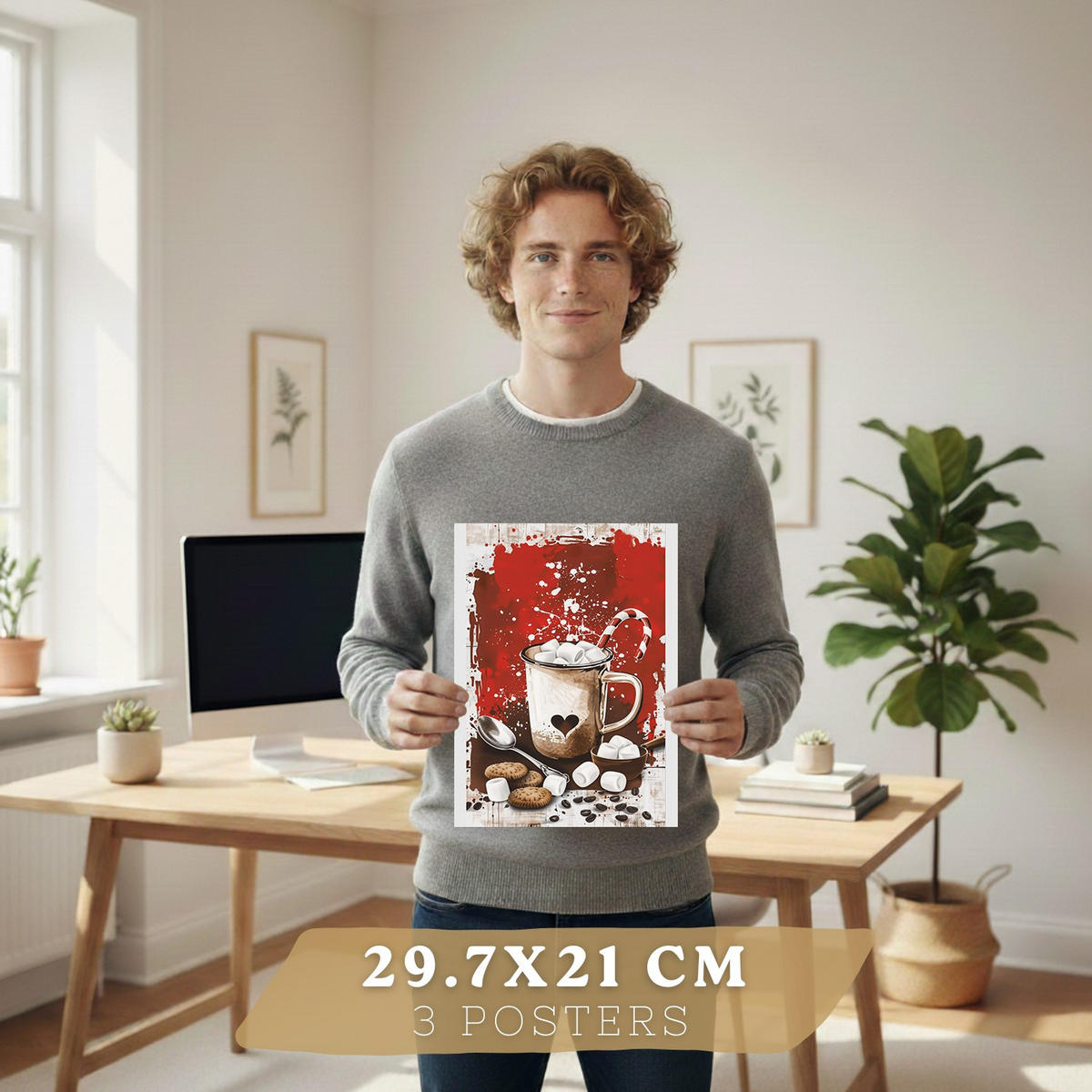 PLAKAT Sada 3 Čokoláda A3 bez rámu - čirá, papír (29.7/1/42cm) - Nacnic