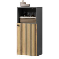 BADKOMMODE Evoke Eiche, grau 40 x 95 cm, Badschrank in modernem Design - Eichefarben/Anthrazit, Holzwerkstoff/Metall (31/95/40cm) - Top.Furn