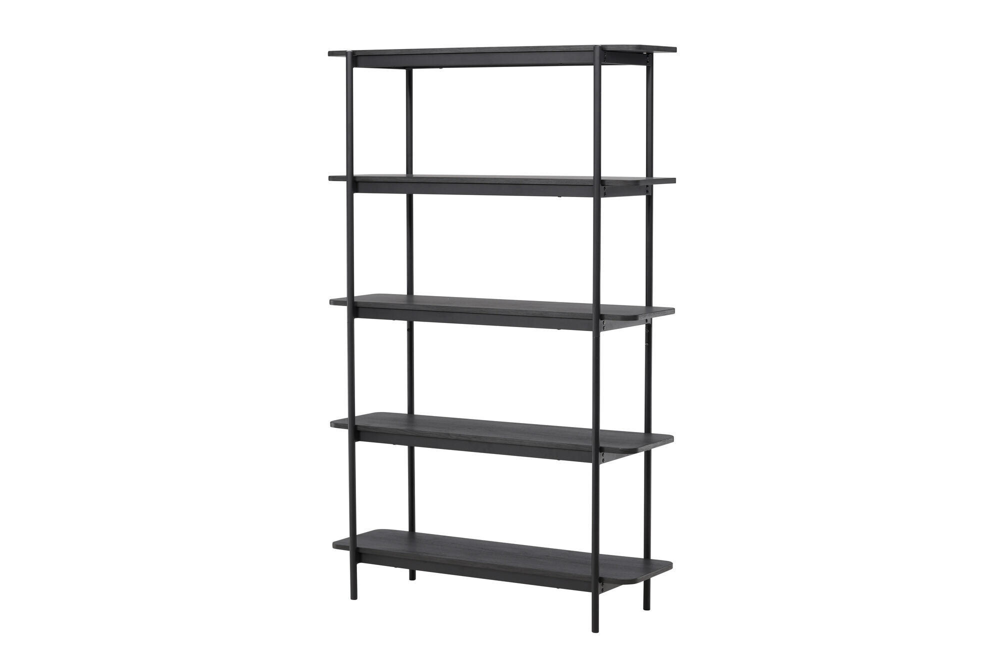 STANDREGAL HEIM Schwarz 120x40x190 cm - Schwarz, Holzwerkstoff (120/190/40cm) - FURNLUX