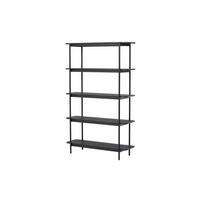 STANDREGAL HEIM Schwarz 120x40x190 cm - Schwarz, Holzwerkstoff (120/190/40cm) - FURNLUX