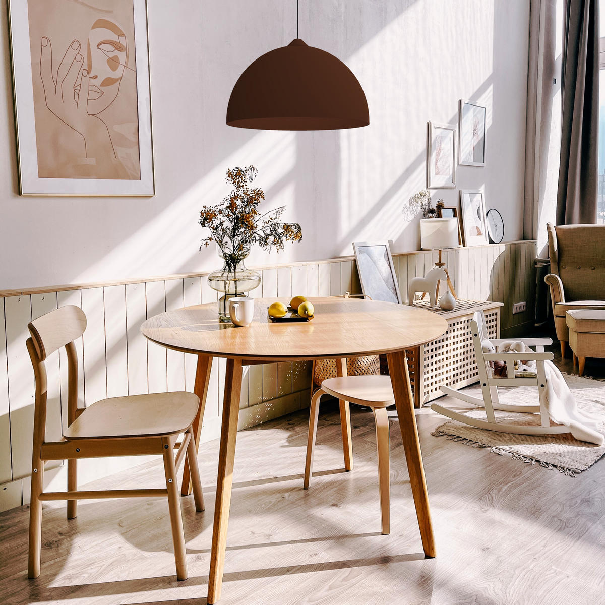 HÄNGELEUCHTE - Dunkelbraun, Metall (40/40/20cm) - Lumicom