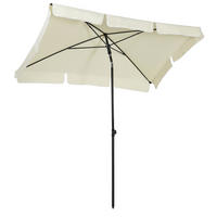 SONNENSCHIRM 198/130/245 cm cremeweiß aus Aluminium knickbar - Beige, Holzwerkstoff (130/198cm) - OKWISH