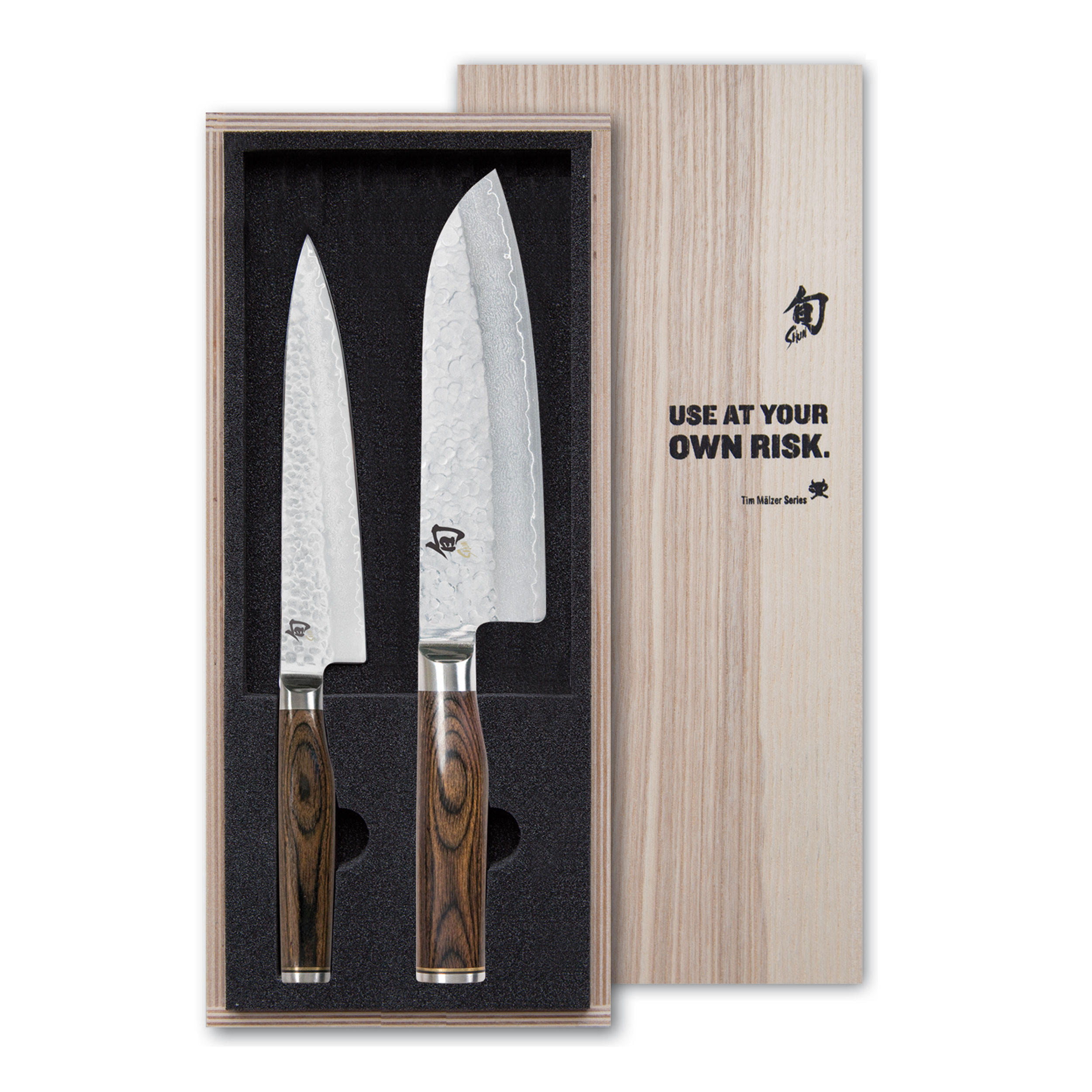 MESSER-SET Shun Premier Tim Mälzer, 2-tlg., Damastmesser - Silberfarben, Metall - Kai Messer