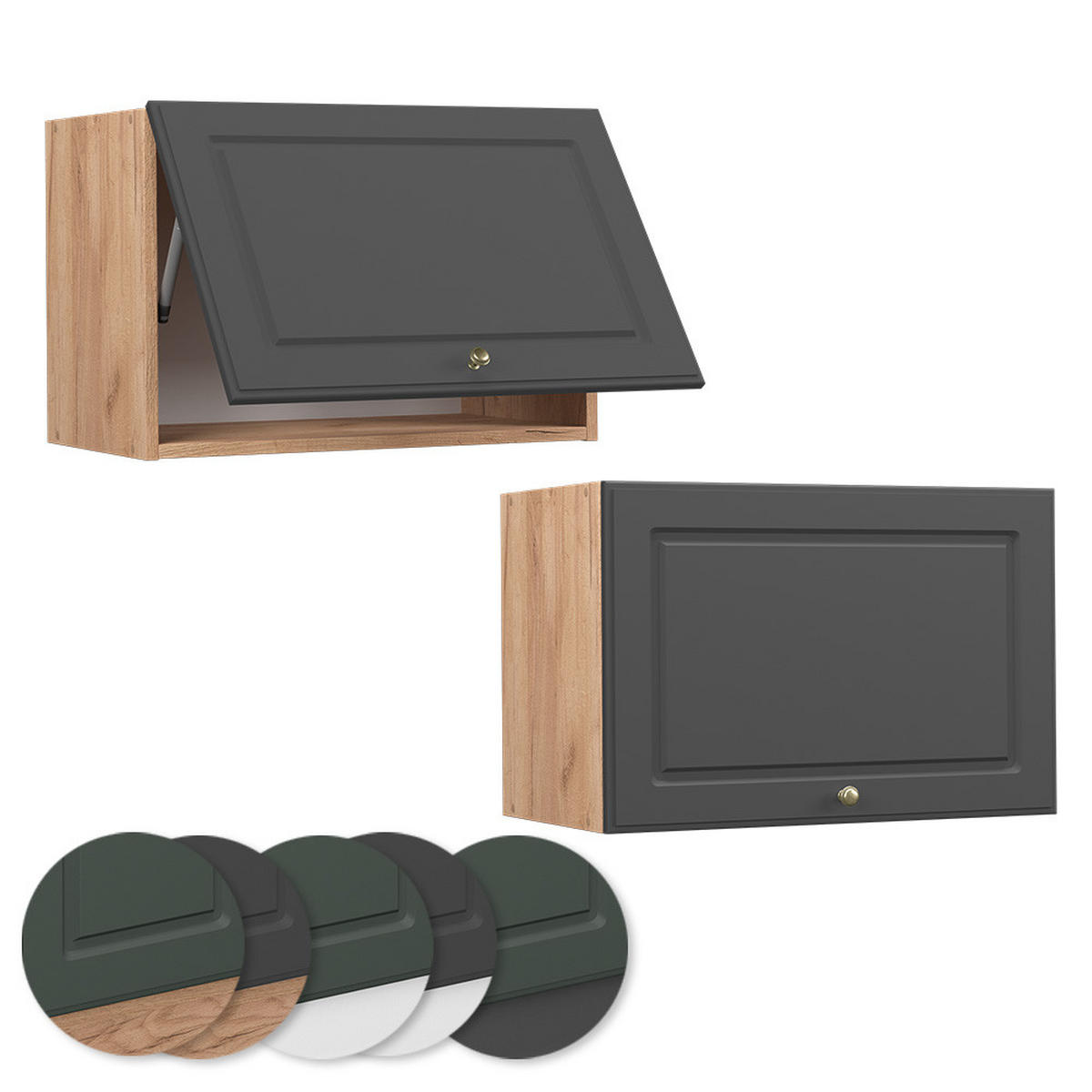 HÄNGESCHRANK Fame-Line Anthrazit-Gold 60 cm Flach - Honigeiche/Anthrazit, Holzwerkstoff (60/40/34.1cm) - Vicco