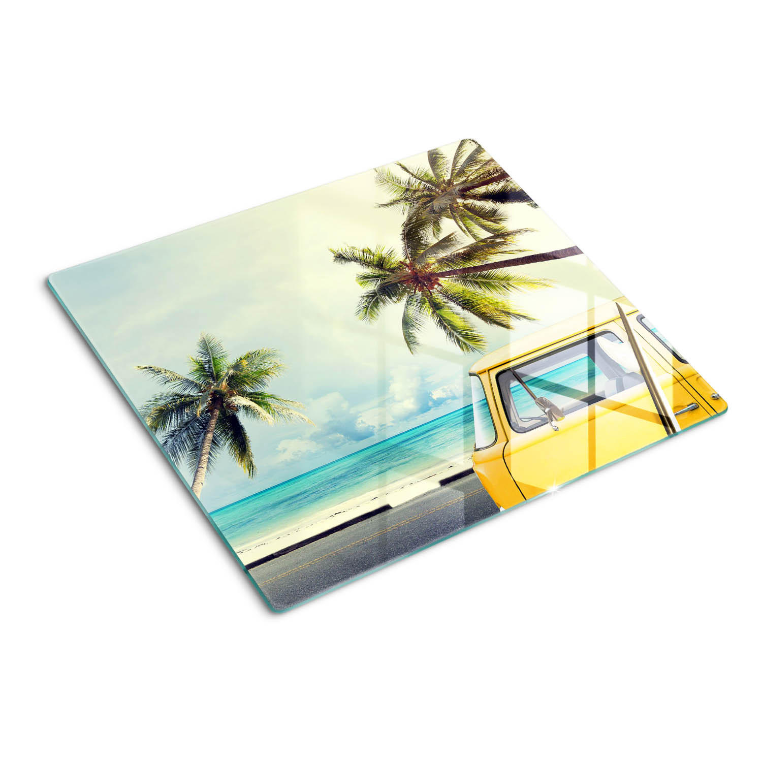GLASPLATTE 60x52 cm Busstrand - Gelb, Glas (60/0.4/52cm) - TULUP