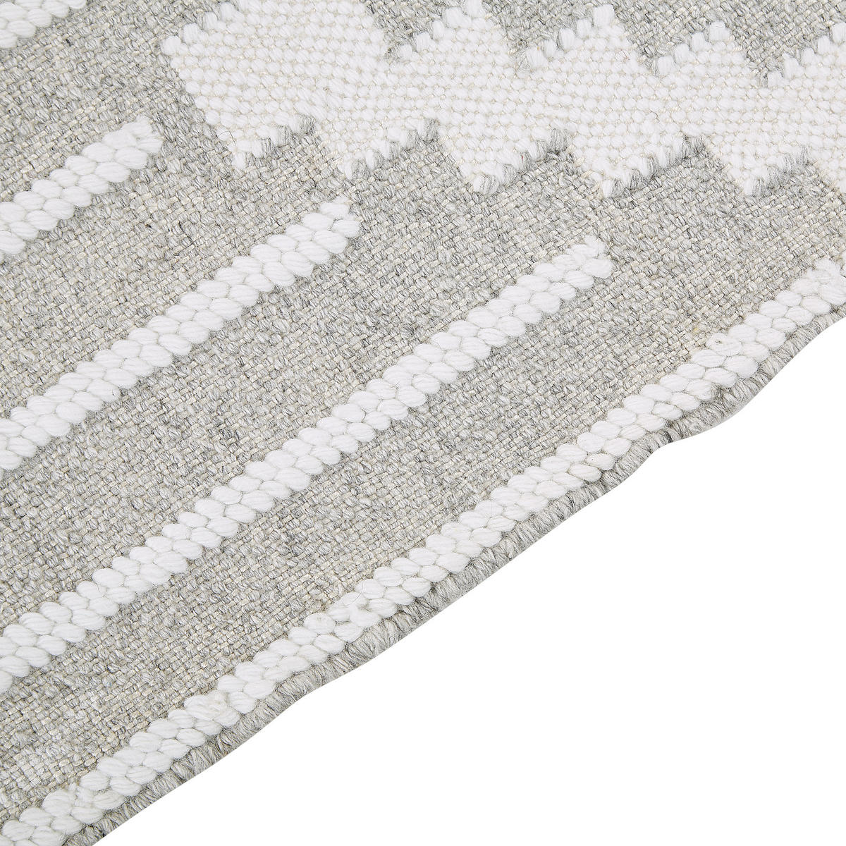 VINTAGE-OUTDOOR TEPPICH Tabiat 200/140 cm - Weiß, Kunststoff (140/200cm) - Beliani