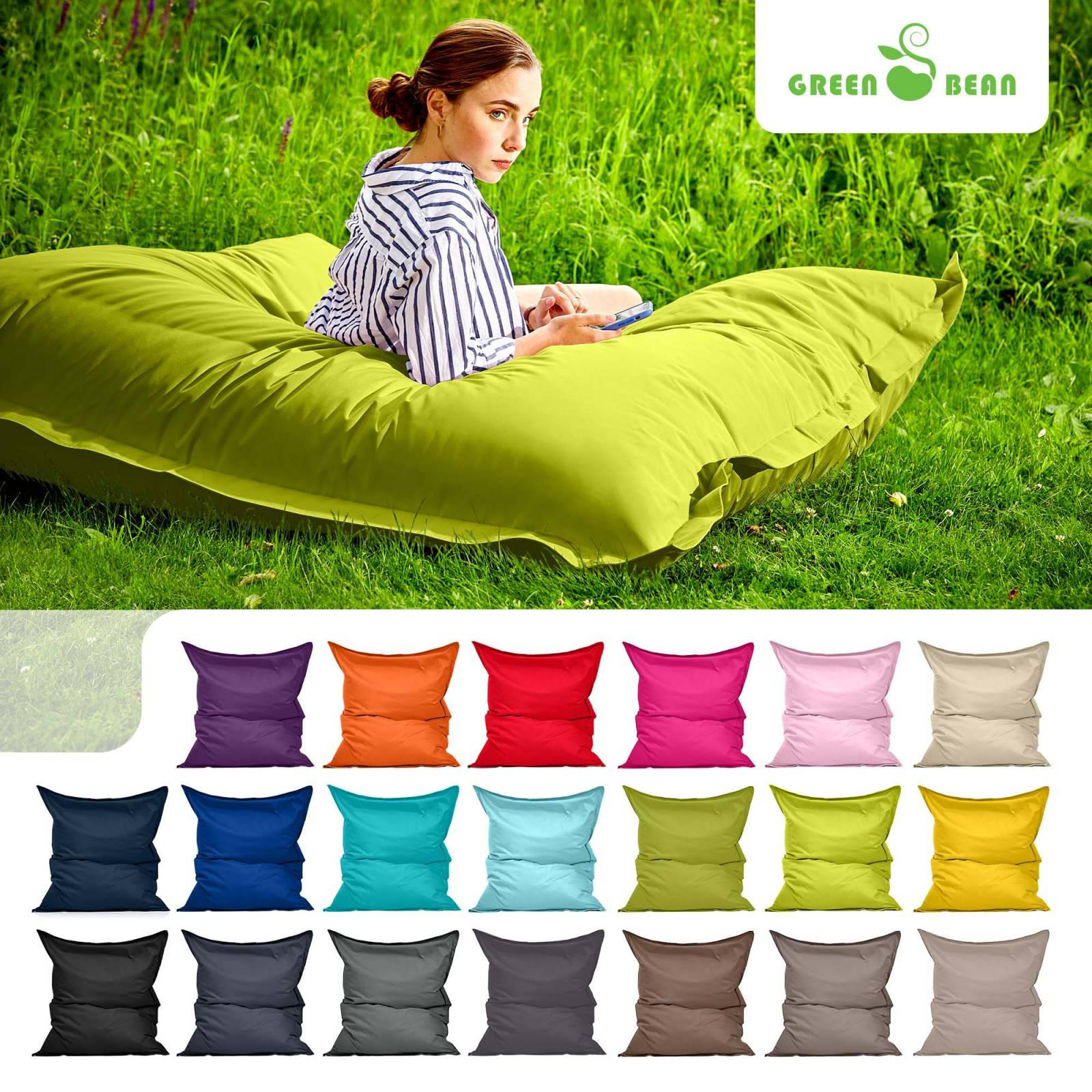 RIESEN-SITZSACK "Square" 120x160cm 270 L - Hellgrün, Textil (120/25/160cm) - Green Bean