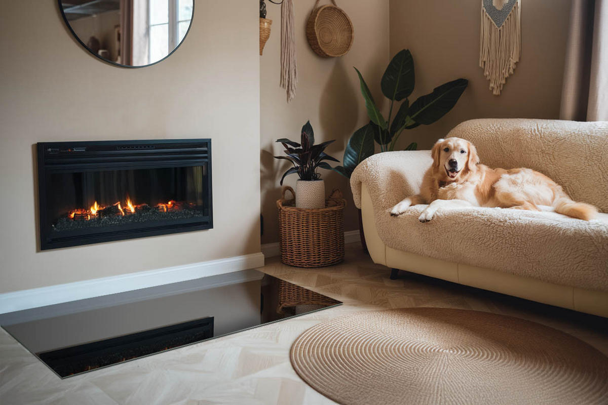 GLASPLATTE für Kamin 140x70 cm Schwarz - Schwarz, Glas (140/70/0.4cm) - ArtPrintCave