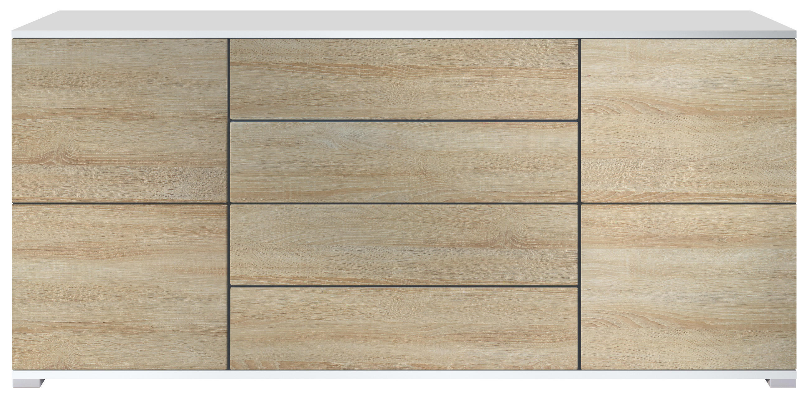 SIDEBOARD Rova Eiche sägerau - Eiche San Remo, Holzwerkstoff (166.5/75.5/35cm) - Vladon