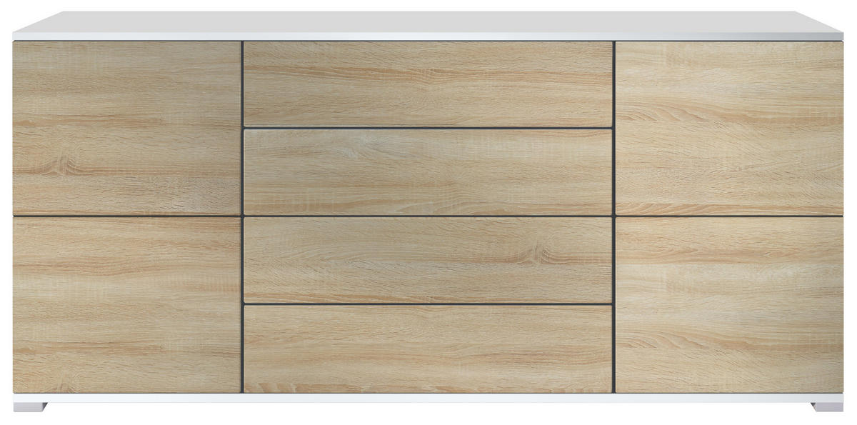 SIDEBOARD Rova Eiche sägerau - Eiche San Remo, Holzwerkstoff (166.5/75.5/35cm) - Vladon
