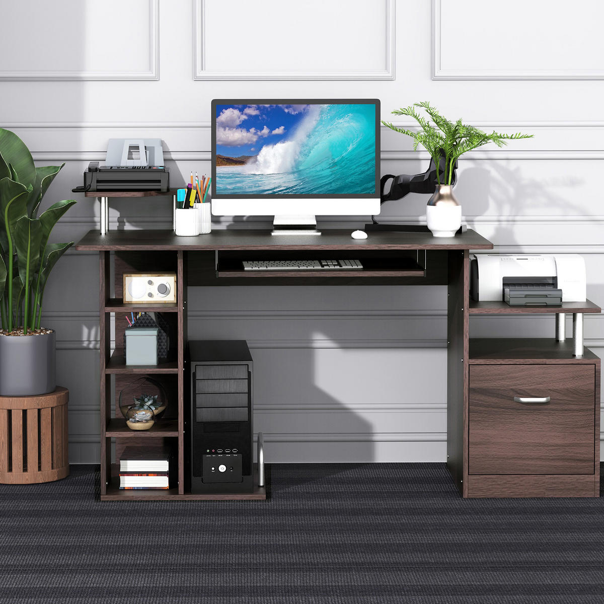 BÜROTISCH Braun 1 Stück - Braun, Holzwerkstoff (60/152/88cm) - GiPP