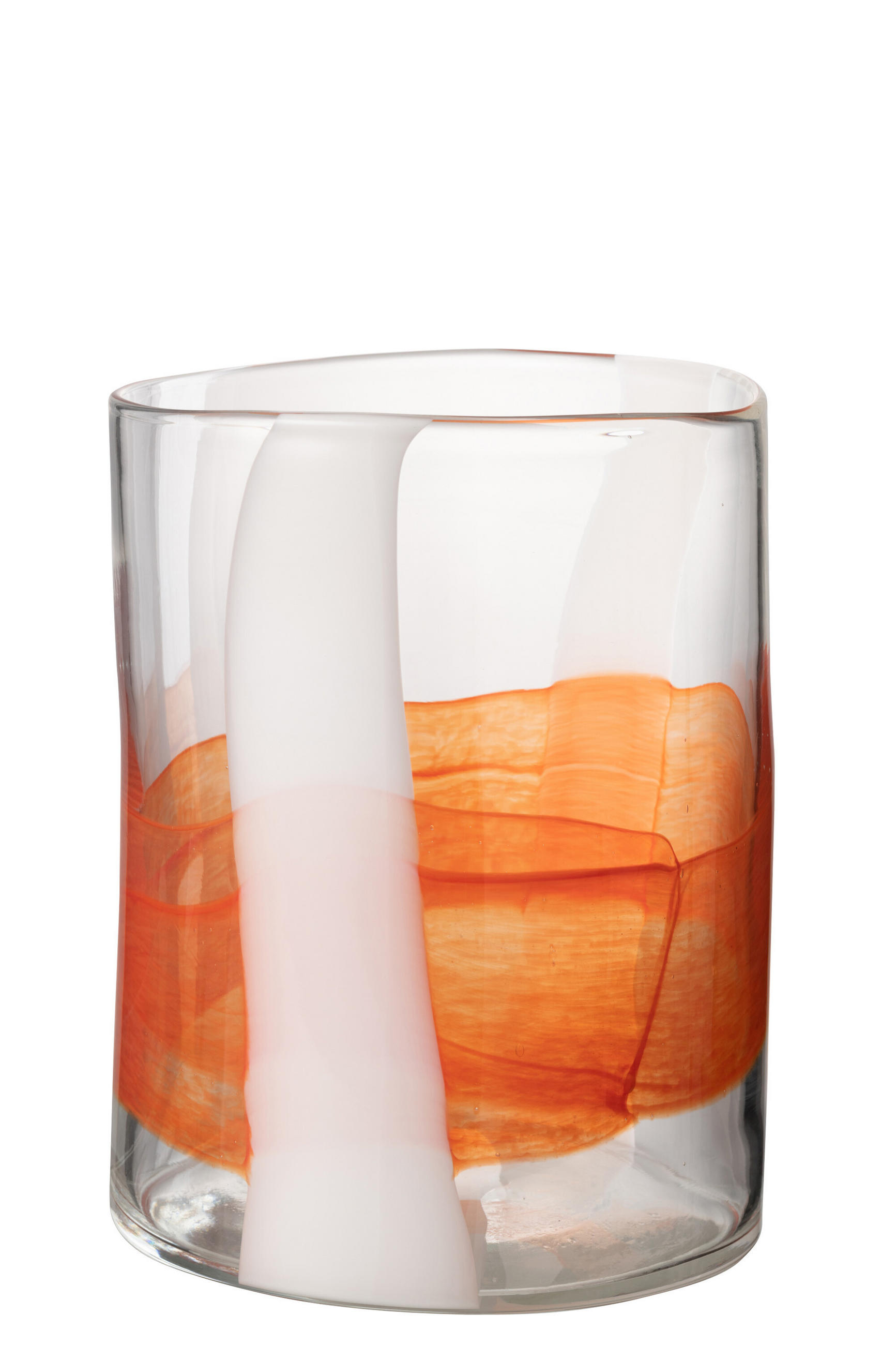 VASE IGGY - Glas - Multi - S - Ø 20 cm - Multicolor/Orange, Glas (20/27cm) - J-Line
