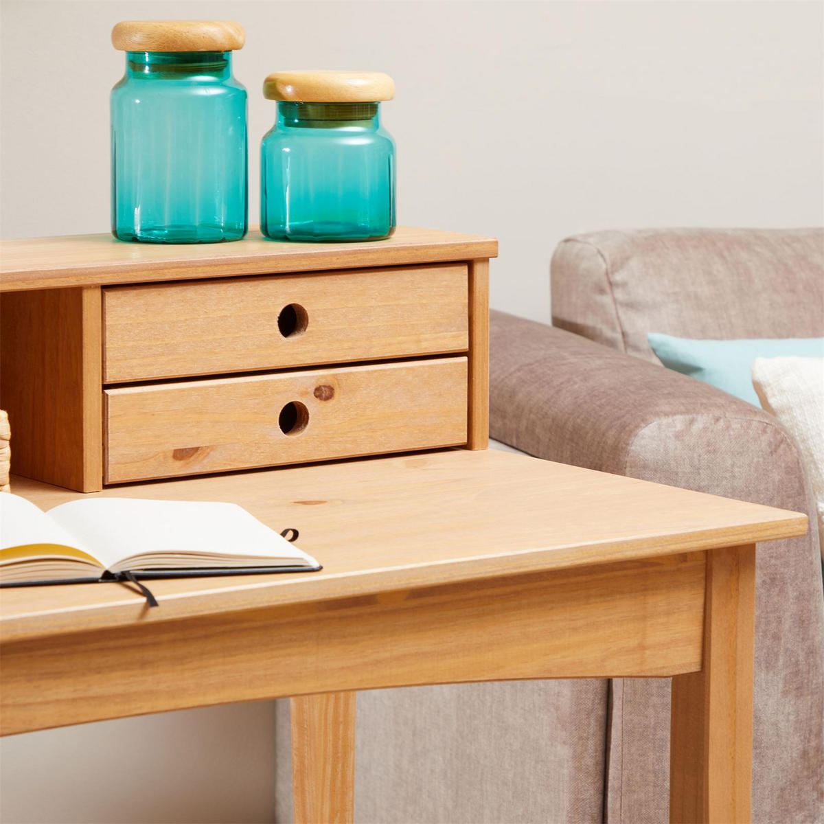 SCHREIBTISCH MILANO - Braun, Holz (54/110/91cm) - IDIMEX