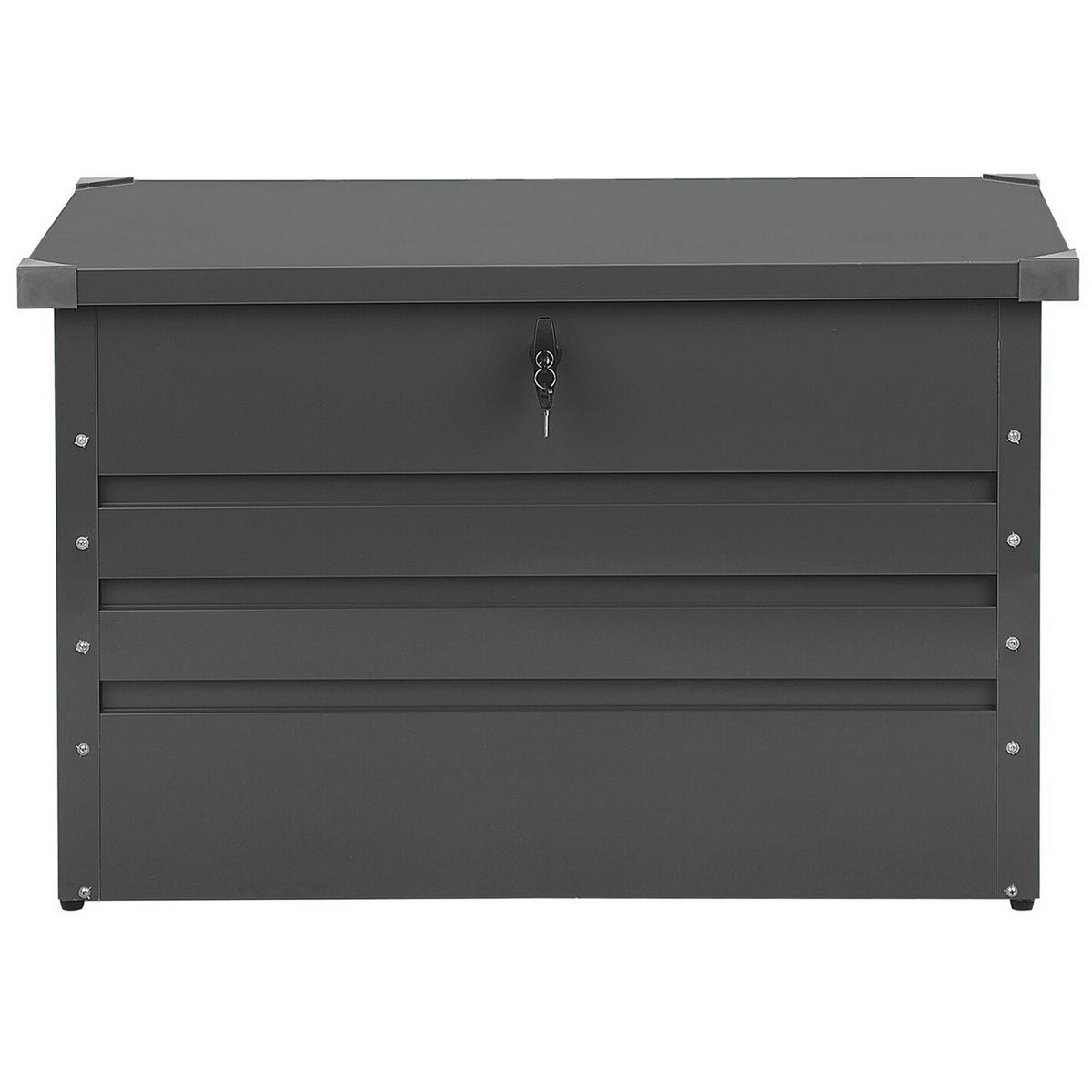 AUFLAGENBOX Stahl graphitgrau 100/62 cm Cebrosa - Graphitfarben, Metall (100/64/62cm) - Beliani