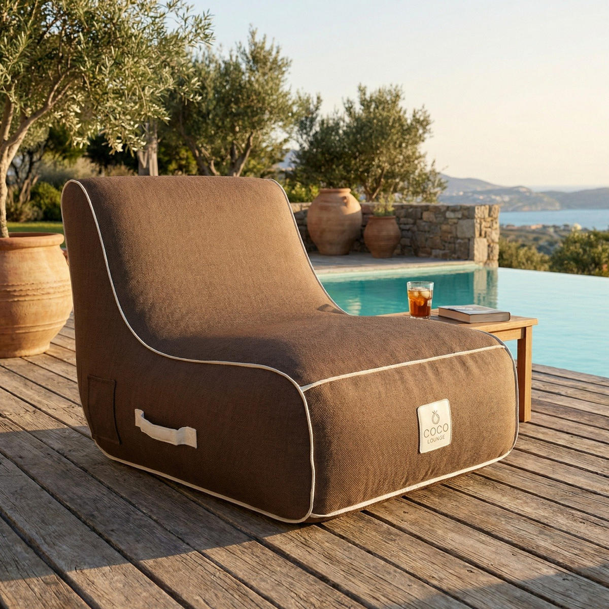 LOUNGESESSEL RIVIERA Braun - Braun, Kunststoff/Textil (75/75/75cm) - Coco Lounge