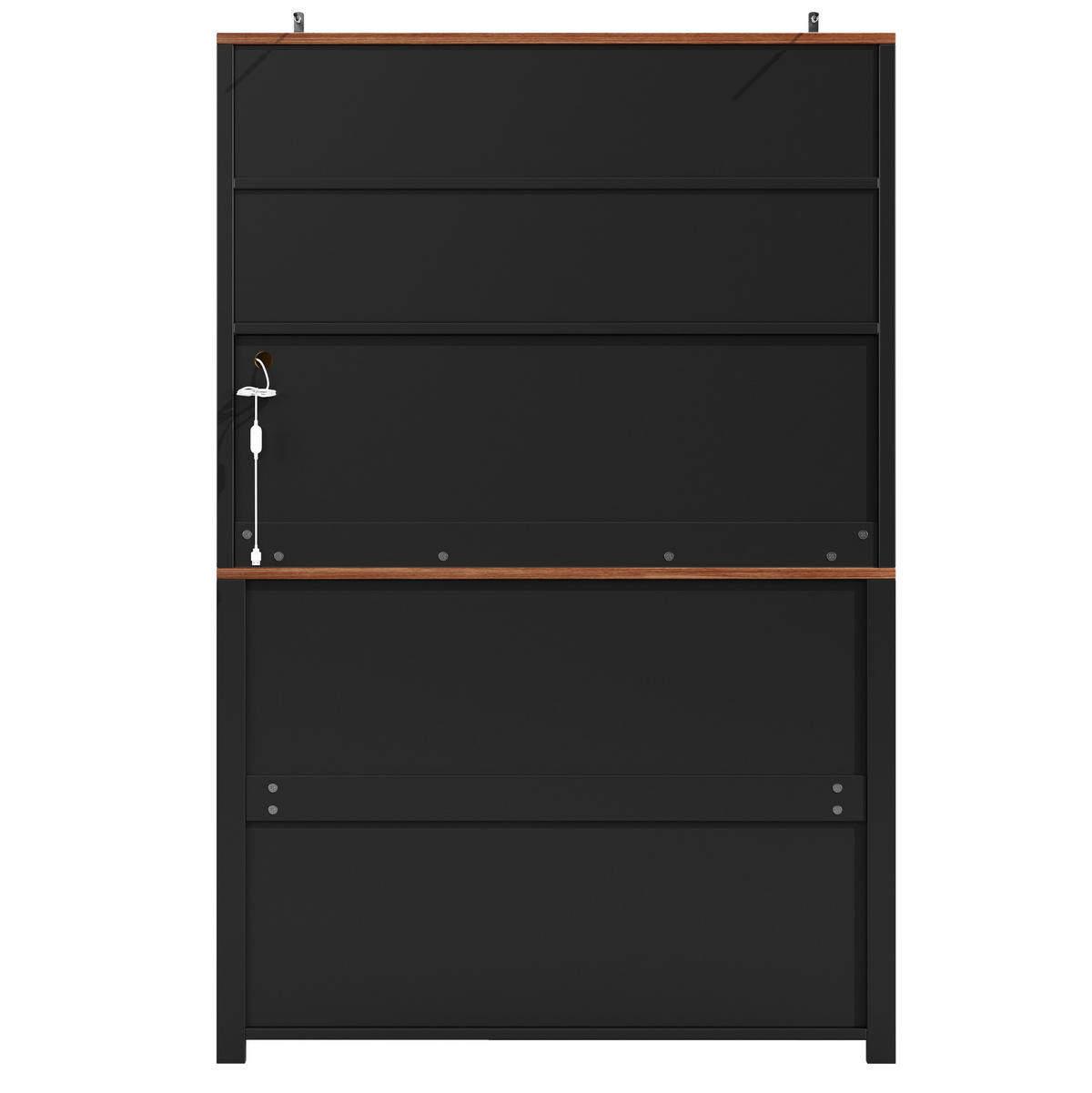 BIFE omara z LED-osvetlitvijo in drsnimi vrati, črna, 115/40/174,7 cm - črna, leseni material (40/174.7/115cm) - OKMYHOME