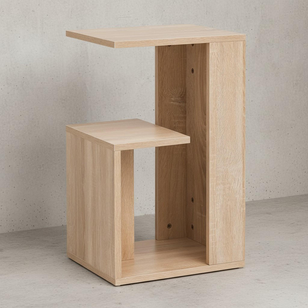 BEISTELLTISCH Holz 3 Ablagen Melaminbeschichtung BRENTA, Beige 35x30x61 cm - Beige, Holz (30/35/61cm) - KADIMA DESIGN