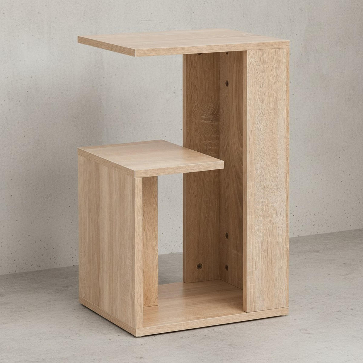 BEISTELLTISCH Holz 3 Ablagen Melaminbeschichtung BRENTA, Beige 35x30x61 cm - Beige, Holz (30/35/61cm) - KADIMA DESIGN