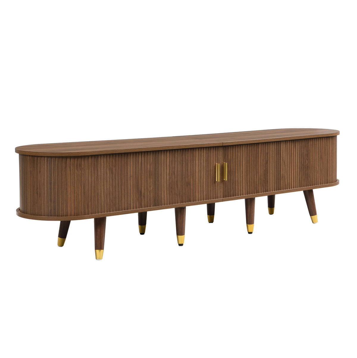 TV-SCHRANK mit Schiebetür 175 x 38 x 45 cm MDF Walnuss - Dunkelbraun, Holzwerkstoff (38/45/175cm) - Beauniv