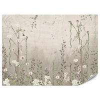 FOTOTAPETE für Wohnzimmer Vintage Blumenwiese Wildblumen Natur 500x350 - Beige/Braun, Papier (500/350cm) - Muralo