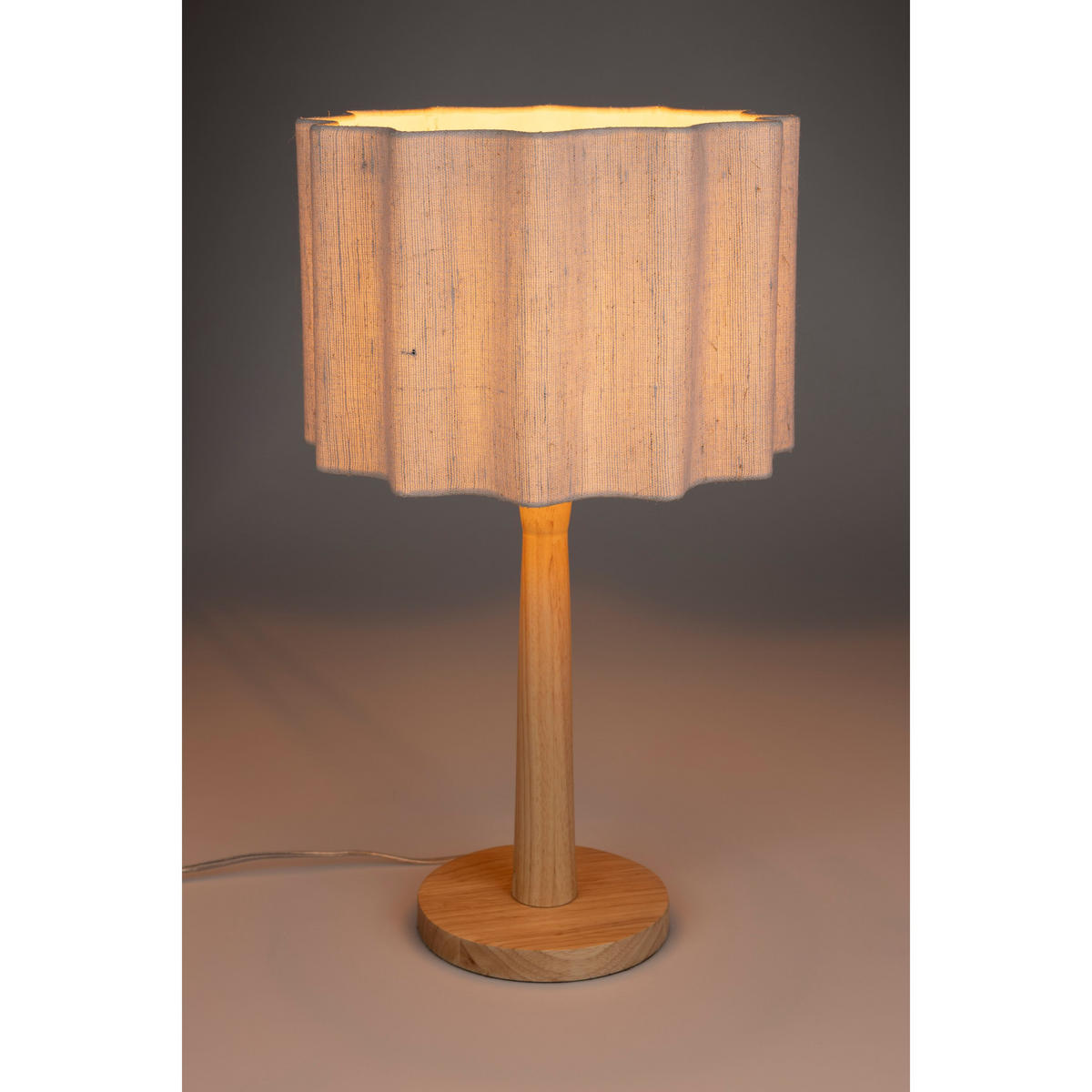 TISCHLAMPE Scallop Natur - Naturfarben, Holz (30/30/51cm) - Dutchbone
