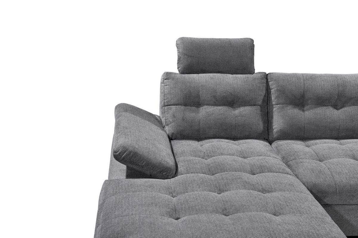 WOHNLANDSCHAFT mit Schlaffunktion und Bettkasten - Chromfarben/Titanfarben, Holz/Kunststoff (218/107/324cm) - ed exciting design