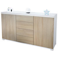 SIDEBOARD Faro Eiche sägerau - Eiche San Remo, Holzwerkstoff (138.5/75.5/35cm) - Vladon