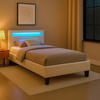 POLSTERBETT MIT LED MANDALAY 90X200 CM - Weiß, Textil (90/200cm) - CARO-Möbel