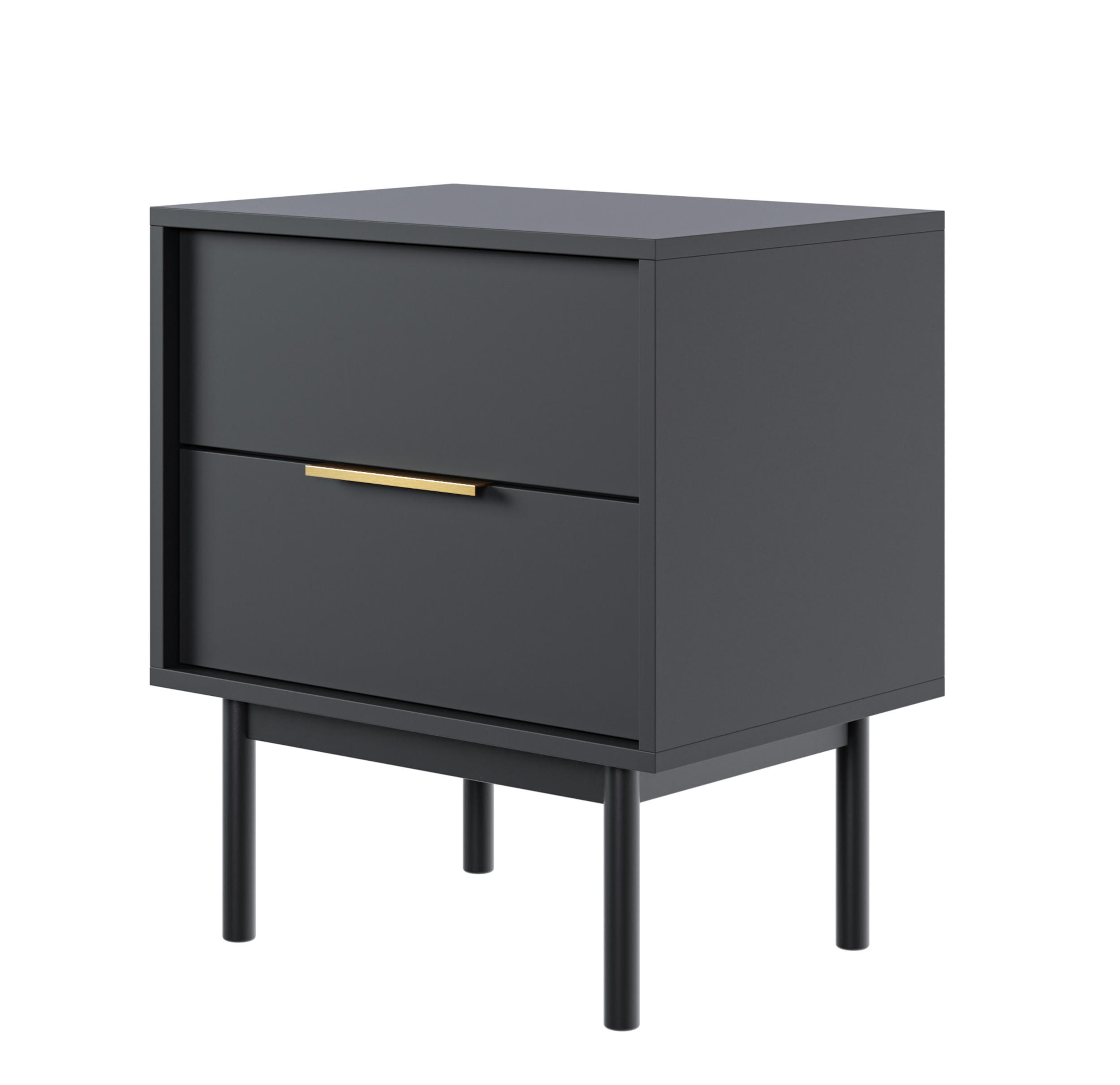 NACHTTISCH Viviaro Schwarz 54 cm - Goldfarben/Schwarz, Holz/Holzwerkstoff (54/61/39cm) - Selsey