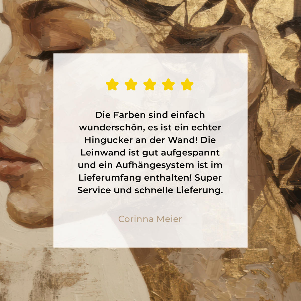 LEINWANDBILD Frau - Gold - Abstrakt - Textur XXL 150x100 cm - Goldfarben, Textil (150/100cm) - MuchoWow