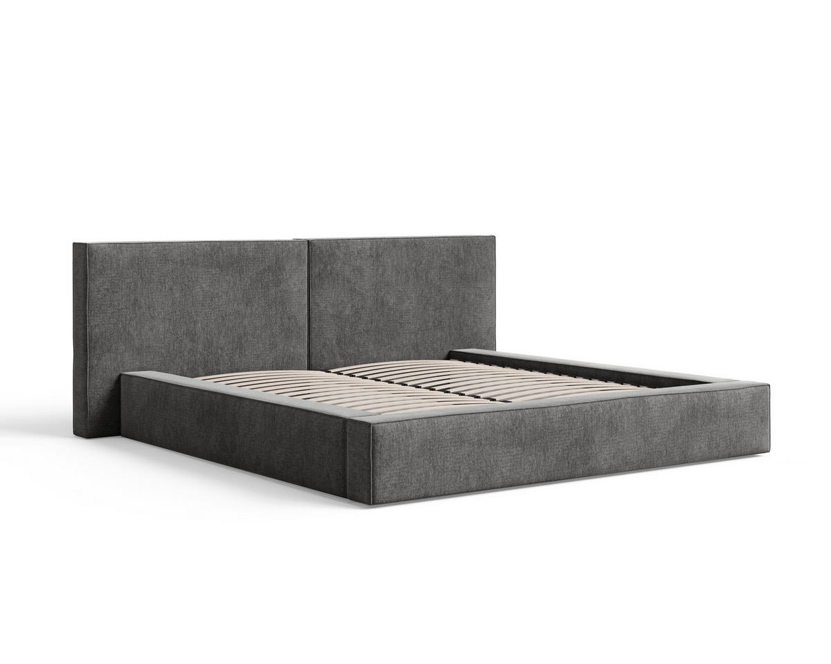 POLSTERBETT 06 140x200 cm – Tresor - Bett mit Bettkasten, Metall-Lattenrost - Anthrazit, Holz (140/200cm) - ROYAL24_MARKT