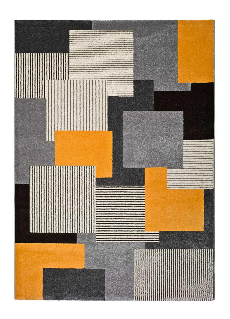 Atticgo Webteppich Grau, Dunkelgelb 160x230 cm