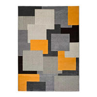 WEBTEPPICH Grau Leo 140/200 cm - Dunkelgelb/Grau, Naturmaterialien/Textil (140/200cm) - Atticgo